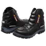 Bota Coturno Bootsland Motociclista Masculina Fecho em Ziper Couro!