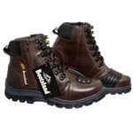 Bota Coturno Bootsland Motociclista Masculina C/ Fecho Ziper em Couro!