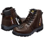 Bota Coturno Bootsland Motociclista Masculina C/ Fecho Ziper em Couro!