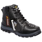 Bota Coturno Bootsland Motociclista Masculina C/ Fecho Ziper em Couro!