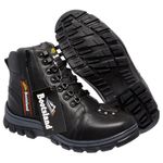 Bota Coturno Bootsland Motociclista Masculina C/ Fecho Ziper em Couro!