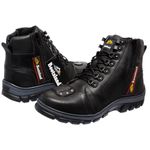 Bota Coturno Bootsland Motociclista Masculina C/ Fecho Ziper em Couro!