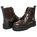 Coturno Feminino Moda Blogueira Plataforma Em Couro Confort C/ Fivela!