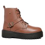 Coturno Feminino Moda Blogueira Plataforma Em Couro Confort C/ Fivela!