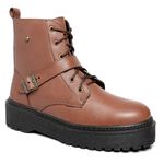 Coturno Feminino Moda Blogueira Plataforma Em Couro Confort C/ Fivela!