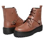 Coturno Feminino Moda Blogueira Plataforma Em Couro Confort C/ Fivela!