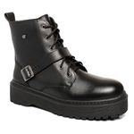 Coturno Feminino Moda Blogueira Plataforma Em Couro Confort C/ Fivela!