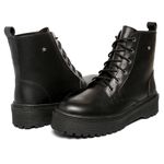 Coturno Feminino Moda Blogueira Plataforma Em Couro Confort!