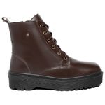 Coturno Feminino Moda Blogueira C/ Ziper Plataforma Em Couro Confort!