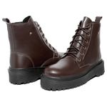 Coturno Feminino Moda Blogueira C/ Ziper Plataforma Em Couro Confort!