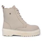 Coturno Feminino Moda Blogueira C/ Ziper Plataforma Em Couro Confort!