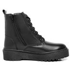Coturno Feminino Moda Blogueira C/ Ziper Plataforma Em Couro Confort!
