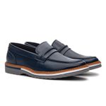 Mocassim masculino de Couro azul 