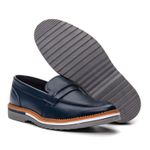 Mocassim masculino de Couro azul 