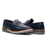 Mocassim masculino de Couro azul 