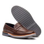 Mocassim masculino de Couro café