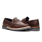 Mocassim masculino de Couro café