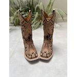 BOTA TEXANA EM COURO A LASER CAVALO + NOSSA SENHORA