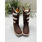 BOTA TEXANA EM COURO MARROM E BRANCO ESTADOS UNIDOS