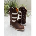 BOTA TEXANA EM COURO MARROM E BRANCO ESTADOS UNIDOS