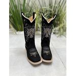 BOTA TEXANA EM COURO NOBUCK BORDADO CRUZ SOLADO BRANCO