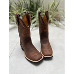 BOTA TEXANA EM COURO BORDADO CAVALO E ARAME