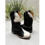 BOTA TEXANA EM COURO VACA MALHADA COM PELO