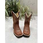 TEXANA CAPOTINHA EM COURO BORDADOS BEGE