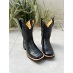 TEXANA CAPOTINHA EM COURO PRETO BORDADO ALL BLACK