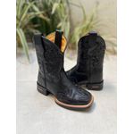 TEXANA CAPOTINHA EM COURO BORDADA ALL BLACK