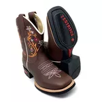 BOTA CAPOTINHA EM COURO BORDADOS FLORES