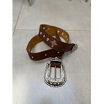 CINTO EM COURO HORSE NESCAU BORDADO CRUZ