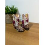 COMBO TEXANAS MÃE E FILHA EM COURO TOURO RECORTE ROSA E LASER CAVALO PINTADO COM TRICE E CORDINHAS