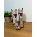 COMBO TEXANAS MÃE E FILHA EM COURO TOURO RECORTE ROSA E LASER CAVALO PINTADO COM TRICE E CORDINHAS