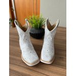 COMBO BOTA TEXANA + CINTO EM COURO BRANCO COM BORDADOS