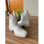 COMBO BOTA TEXANA + CINTO EM COURO BRANCO COM BORDADOS