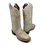 COMBO BOTA TEXANA + CINTO EM COURO OFF WHITE CRUZ + RAMOS