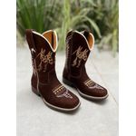 TEXANA INFANTIL EM COURO NOBUCK BORDADO CAVALO
