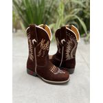 TEXANA INFANTIL EM COURO NOBUCK BORDADO CAVALO