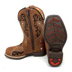TEXANA INFANTIL EM COURO BORDADO TRIBAL 