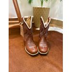 BOTA TEXANA INFANTIL EM COURO MUSTANG BORDADO PONTILHADO AZUL