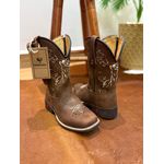 KIT TEXANA INFANTIL EM COURO HORSE NESCAU BORDADO CAVALO E BORBOLETA + BAINHA + CANIVETE