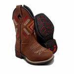 TEXANA INFANTIL EM COURO MARROM BORDADOS
