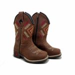 TEXANA INFANTIL EM COURO MARROM BORDADOS