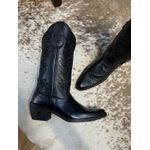 PRONTA ENTREGA - BOTA TEXANA EM COURO PRETO RAMOS ALL BLACK BICO FINO PVC