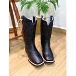 PRONTA ENTREGA - BOTA TEXANA EM COURO ALL BLACK A LASER GLITTER PRETO