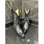 PRONTA ENTREGA - BOTA TEXANA EM COURO ARRAIA PRETO BICO FINO
