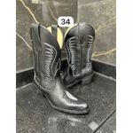 PRONTA ENTREGA - BOTA TEXANA EM COURO ARRAIA PRETO BICO FINO