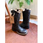 PRONTA ENTREGA - BOTA TEXANA EM COURO ALL BLACK A LASER GLITTER PRETO