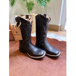 PRONTA ENTREGA - BOTA TEXANA EM COURO ALL BLACK A LASER GLITTER PRETO
